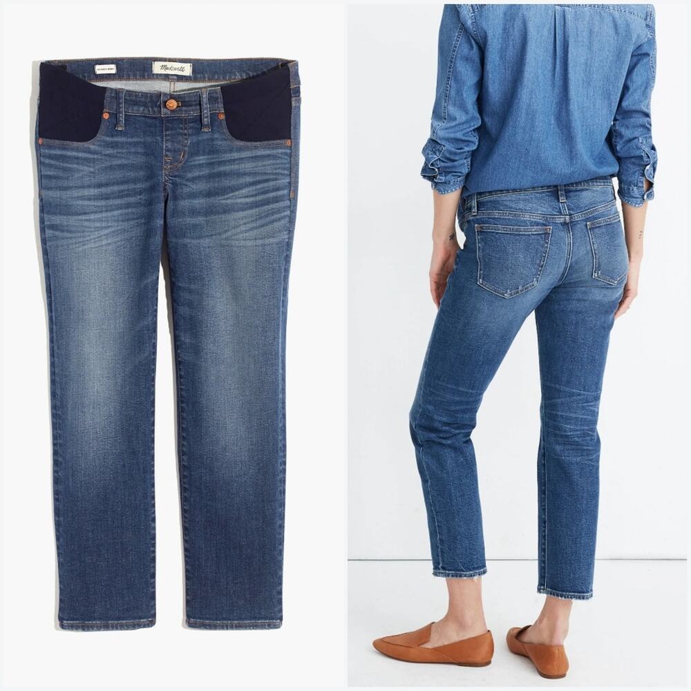 Madewell Straight Leg Maternity Jeans - Classic Blue